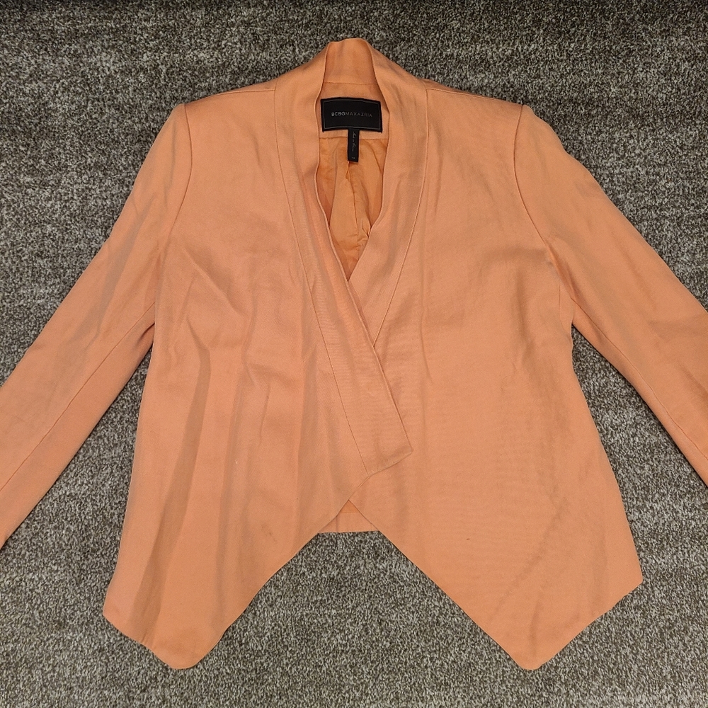 BCBGMaxazria Peach Open Front Jacket